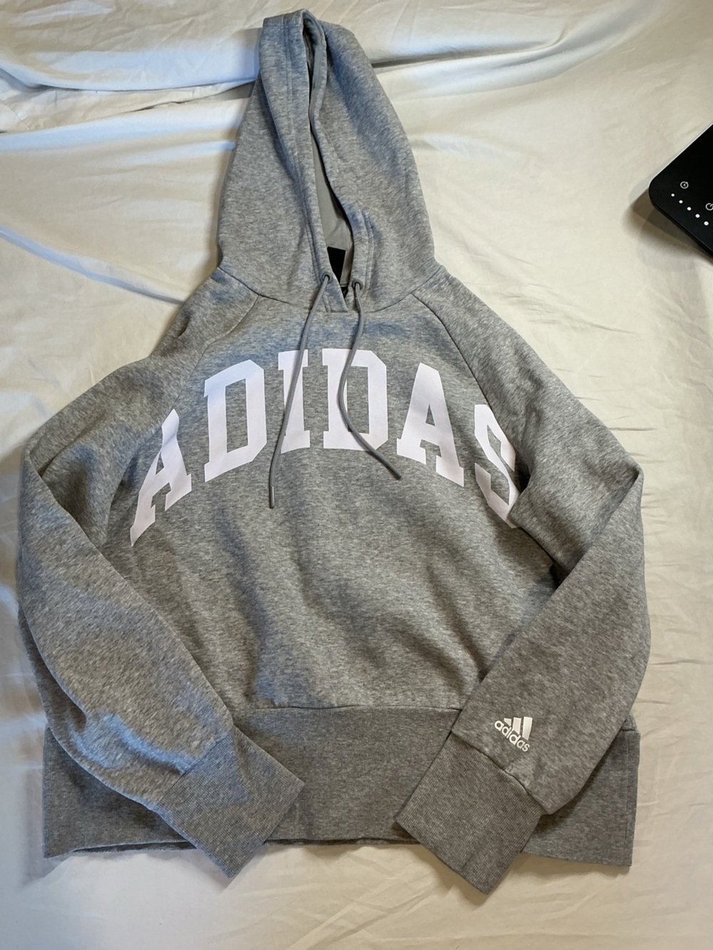 adidas Gray Crewneck Hoodie with White Logo